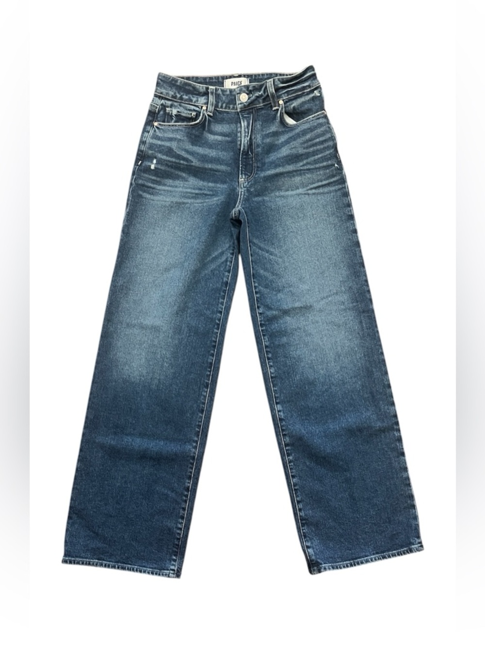 PAIGE High Rise Wide-Leg Women's Jeans - Medium Blue Wash Size 27